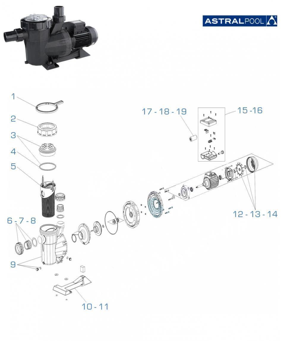 Accesorios enlace de 1.5-2 2.5 HP bomba victoria plus silent de astral pool - Imagen 2