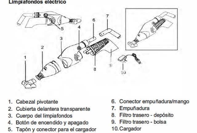 Bateria recargable limpiafondos VCB50 Electric Vac Plus de gre - Imagen 2