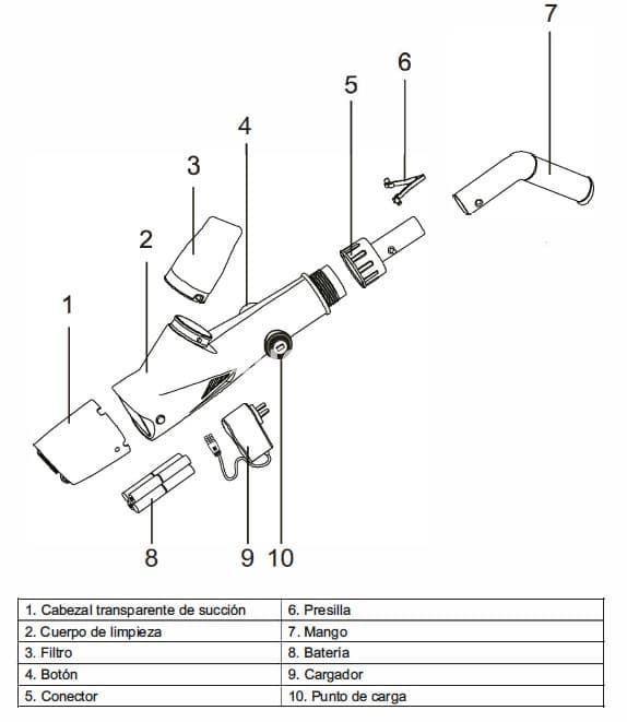 Bateria + soporte limpiafondos eléctrico VCB15 CSPA - Imagen 2