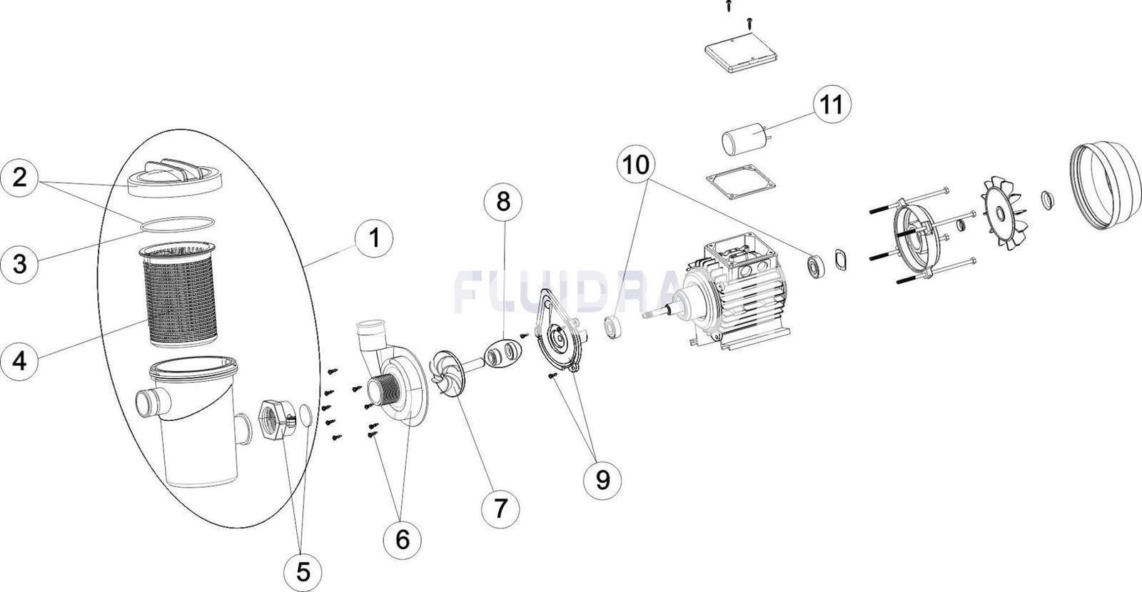 Bomba fiji 6 potencia 230W para depuradora gre modelo FA6070 y FS400. - Imagen 2