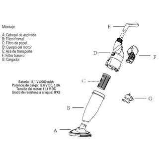 Cartucho limpiafondos eléctrico VCB50P de gre - Imagen 2