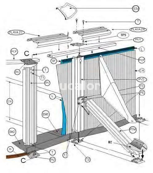 Conjunto chapas piscina gre ovaladas a escepción de los modelos 500 x 300 x H120 y 132  (extremos  pilares 803) 4 ud - Imagen 2