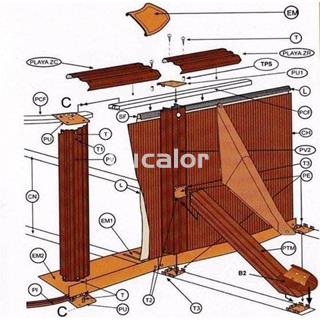 Conjunto dos ud chapa inferior para piscina gre ovalada aspecto madera (centro pilares) - Imagen 2