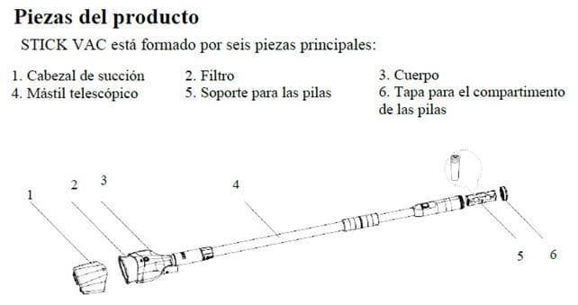 Filtro limpiafondos eléctrico  VCB08 Stick Vac de gre - Imagen 2