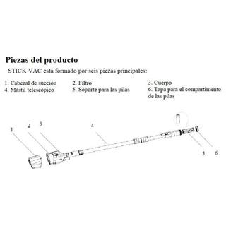 Filtro limpiafondos eléctrico VCB08 Stick Vac de gre - Imagen 2
