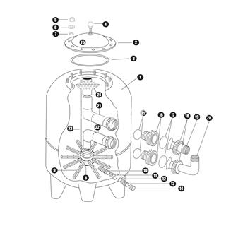 Juego de embellecedores tuerca tapa( 15 ud) para filtro industrial de Qp - Imagen 2