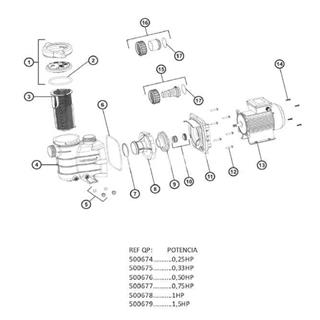 Junta cuerpo intermedio start pump bomba Hayward - Imagen 2