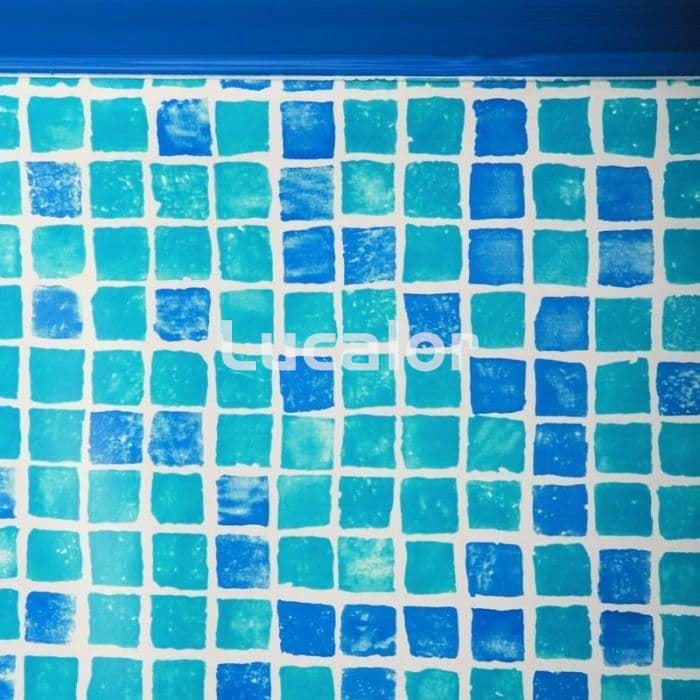 Liner decoración gresite para piscina redonda de acero de altura 120 cm - Imagen 1