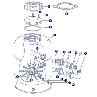 Llave tapa filtro inyectados coral de Qp,ciclon, rubi 300/400500/600 - Imagen 2
