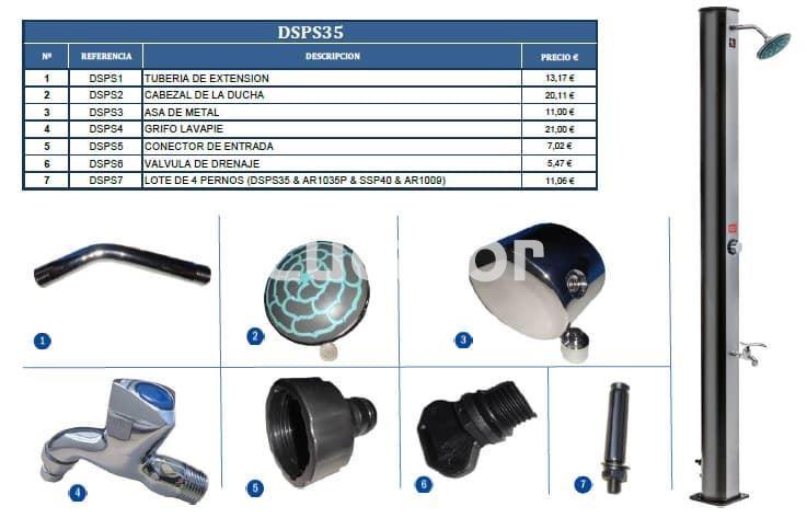 Lote pernos 4 ud ducha gre modelo DSPS35 - Imagen 2