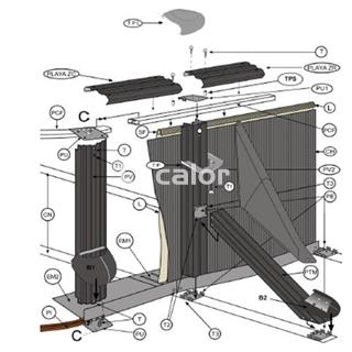 Pilar vertical decoración grafito piscinas ovaladas Capri Granada y Kea de gre - Imagen 2