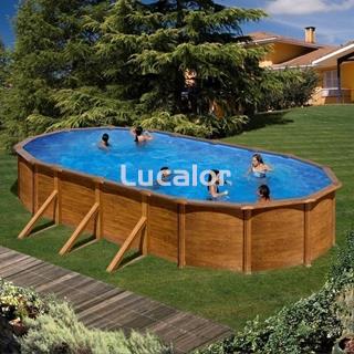 Piscina Gre serie pacific ovaladas con postes laterales aspecto madera altura 120 cm - Imagen 2