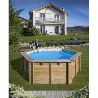 Piscina madera de gre forma redonda modelo vanille 2 ( Ø 400 x H 119 cm - Imagen 2