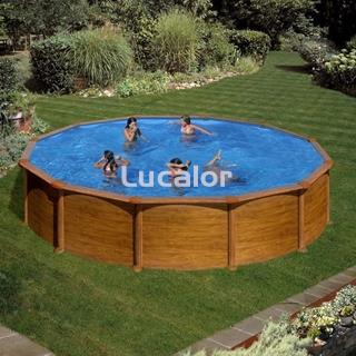 Piscinas Gre aspecto madera serie sicilia redondas altura 120 cm - Imagen 2