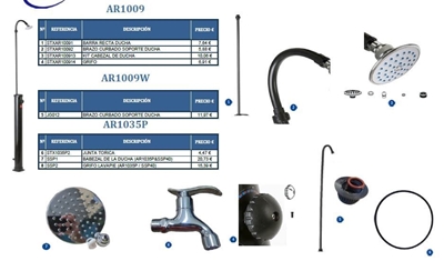 Recambios duchas gre AR1009W-AR1009-AR1035P