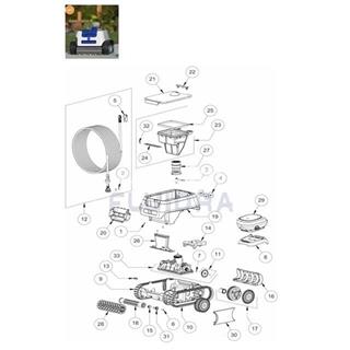 Rodillo portacepillos Zodiac Sweepy Aquasphere ASR 105, Rrobot ER230 de gre - Imagen 2