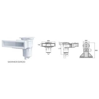 Skimmer espejo boca 360 tapa cuadrada de Qp - Imagen 1