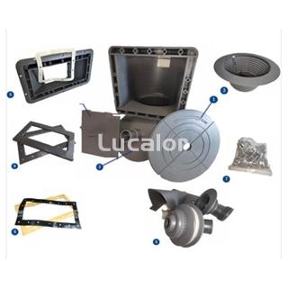 Skimmer SK101G gris con boca conica piscinas composite - Imagen 1