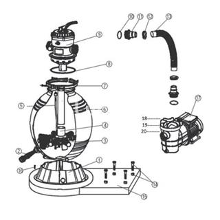 Tornillos M6 X 25 tuerca M6 depuradora modelo monoblock 400 de Qp - Imagen 2